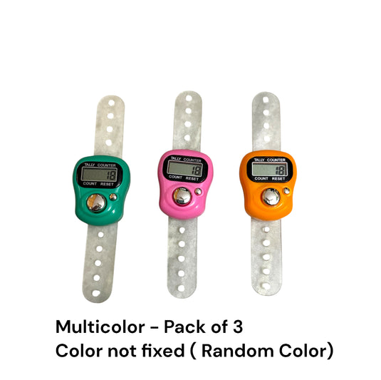 Pack of 3 Digital Finger Jap Counter – Random Color Mantra & Meditation Tally Counter