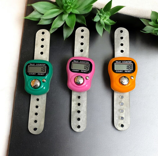 Pack of 3 Digital Finger Jap Counter – Random Color Mantra & Meditation Tally Counter